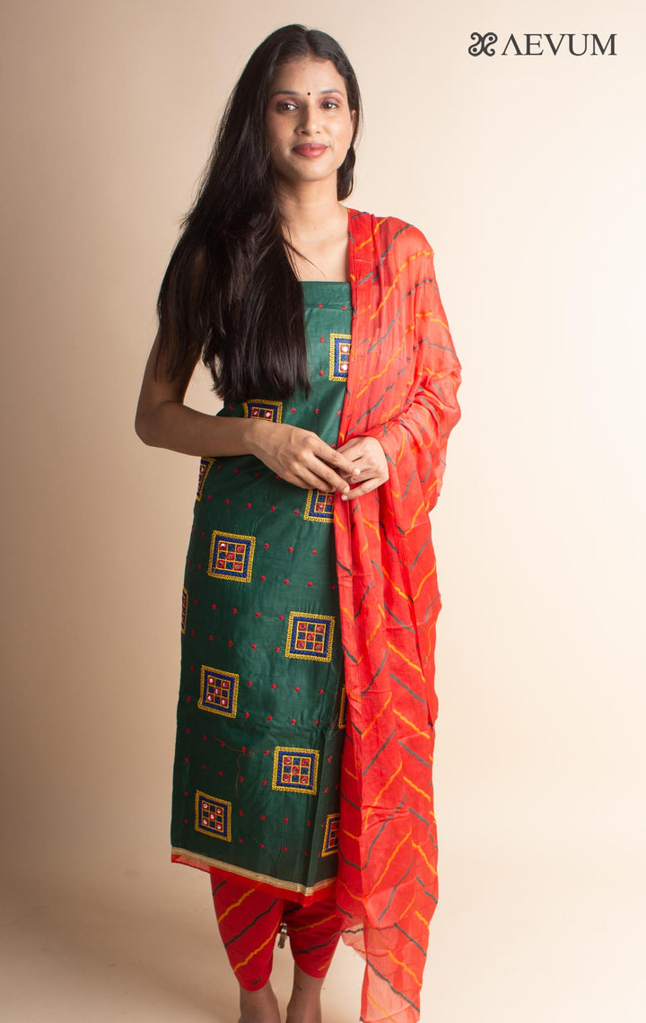 Unstitched Cotton Dress Material with Dupatta - 3001 Dress Material AEVUM