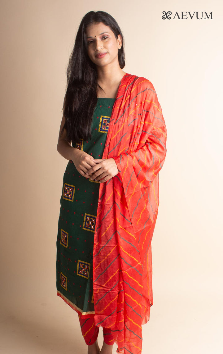 Unstitched Cotton Dress Material with Dupatta - 3001 Dress Material AEVUM