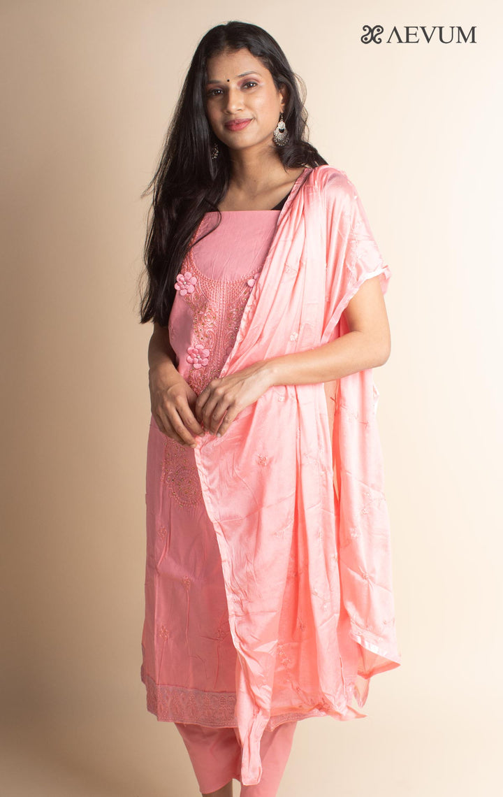 Unstitched Cotton Dress Material with Chiffon Dupatta - 2986 Dress Material Nivera Fashion   