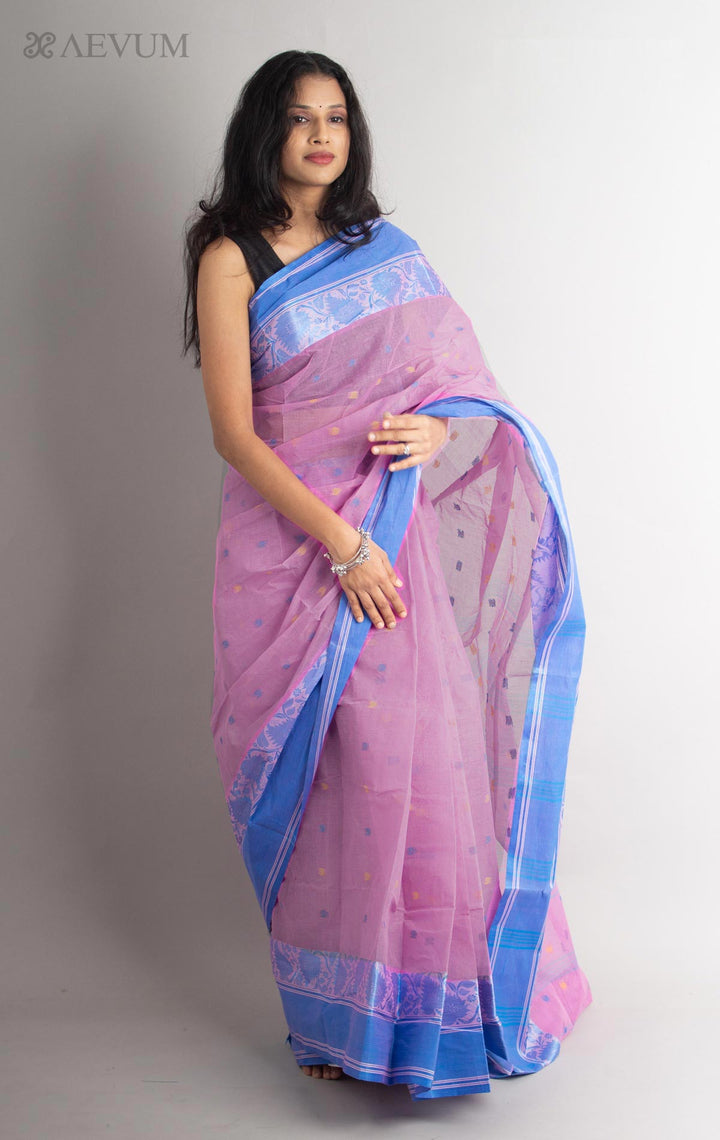 Bengal Cotton Tangail Tant Saree - 0615 - AEVUM