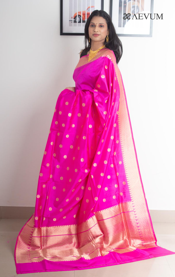 Kanjivaram Banarasi work Pure Silk Saree with Silk Mark - 2152 - AEVUM
