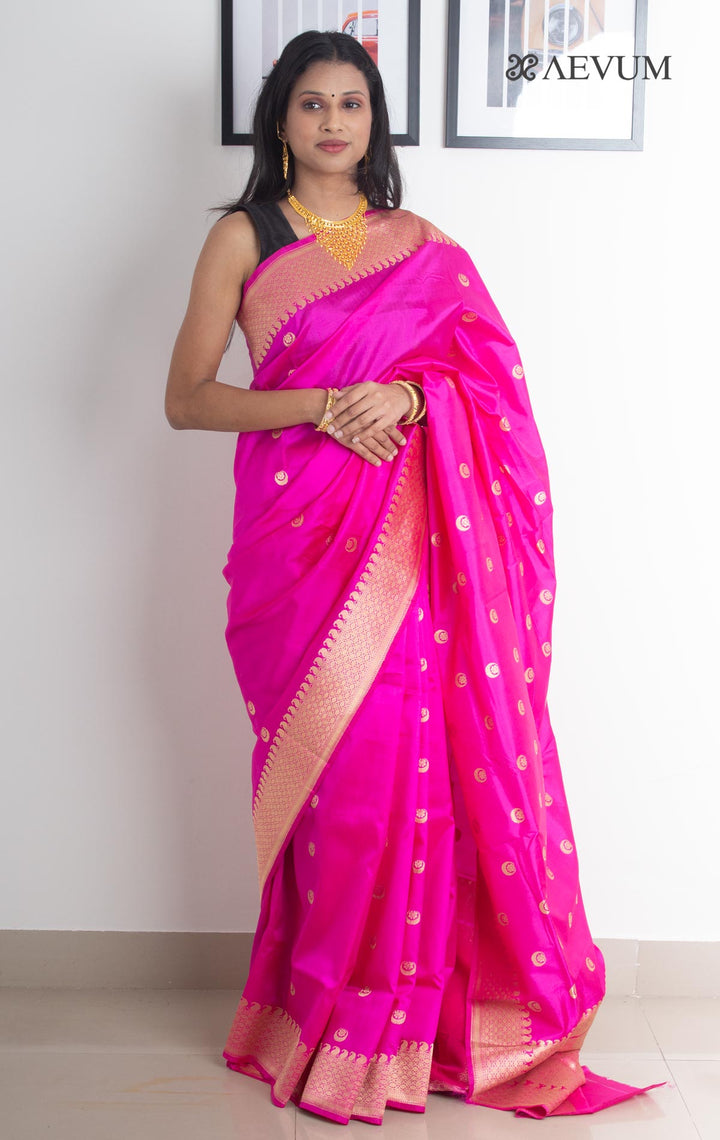 Kanjivaram Banarasi work Pure Silk Saree with Silk Mark - 2152 - AEVUM