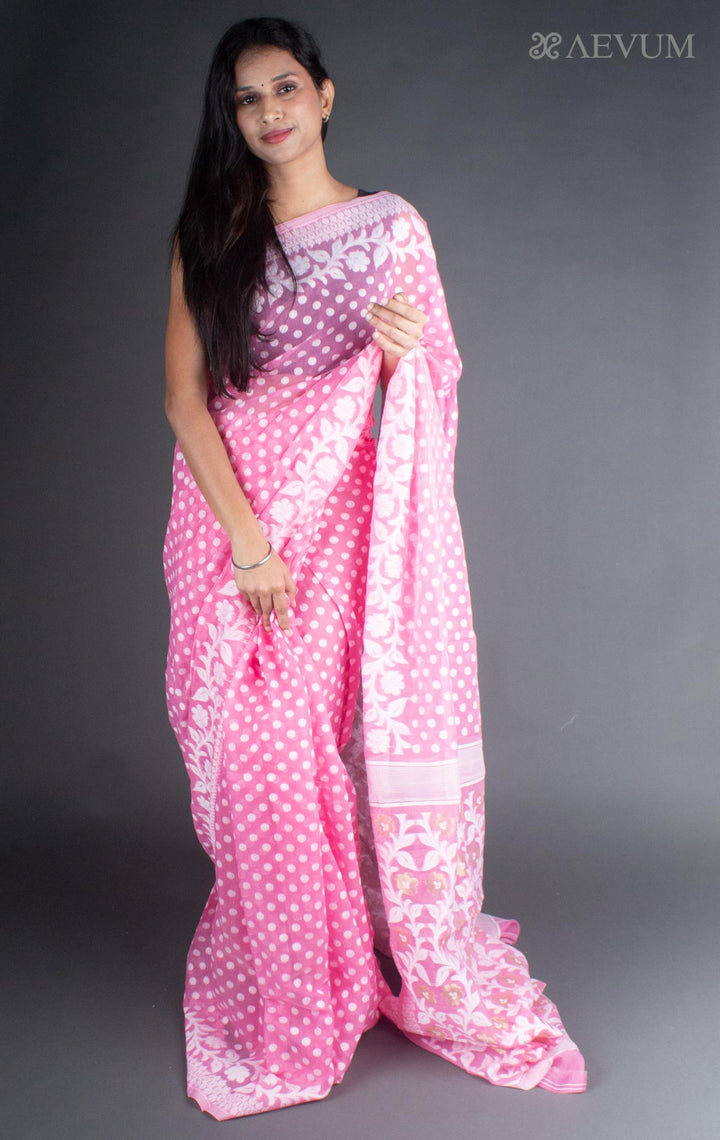 Dhakai Jamdani Saree without Blouse Piece - 7736 - AEVUM