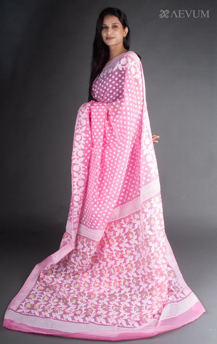 Dhakai Jamdani Saree without Blouse Piece - 7736 - AEVUM