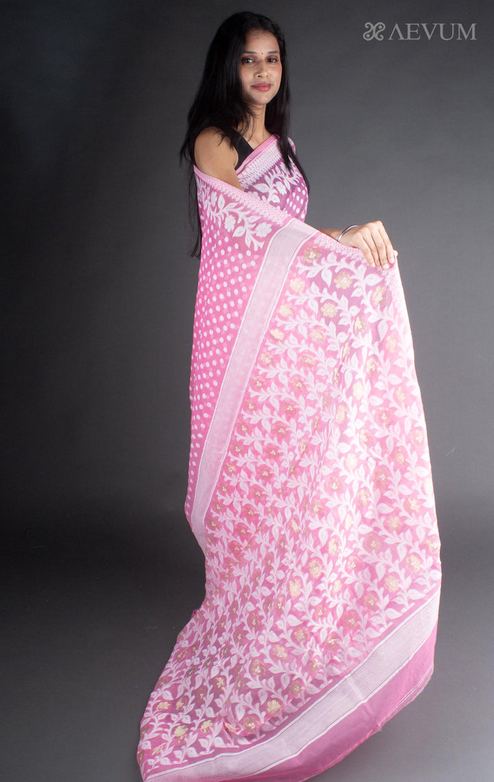 Dhakai Jamdani Saree without Blouse Piece - 7736 - AEVUM