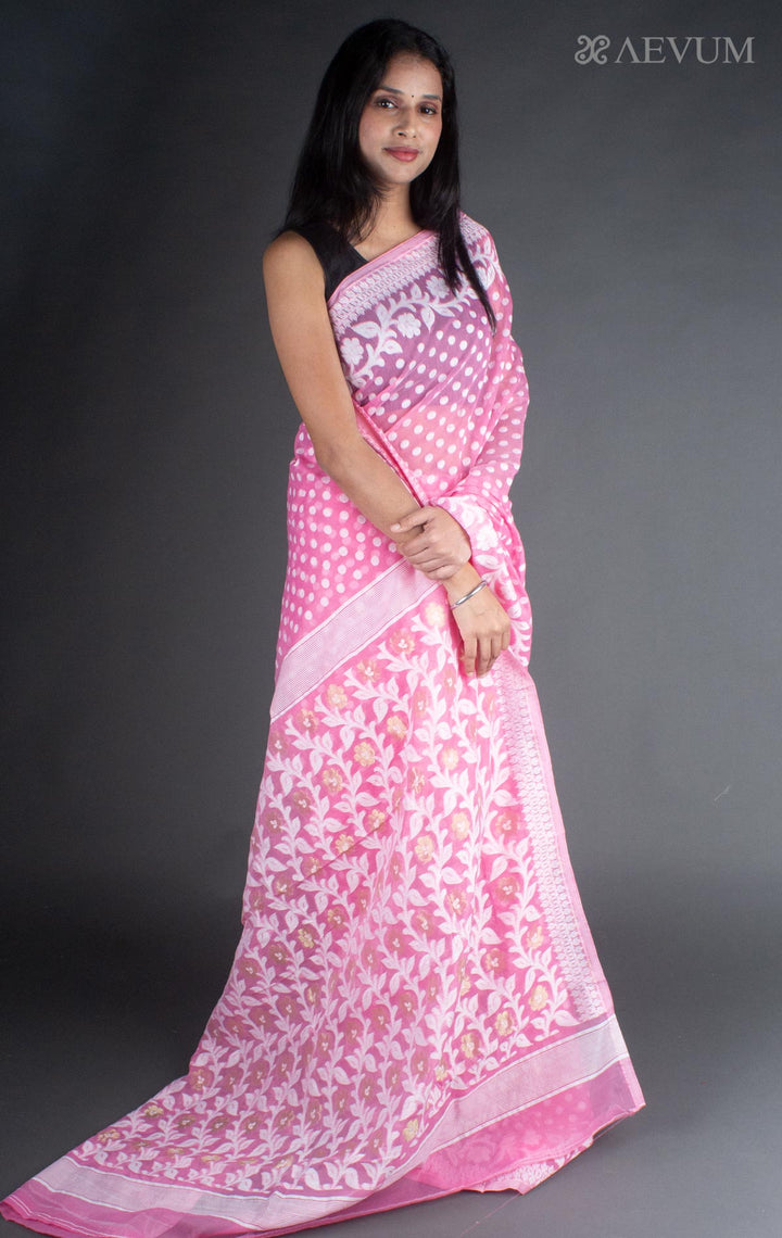 Dhakai Jamdani Saree without Blouse Piece - 7736 - AEVUM
