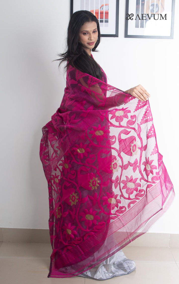 Paddo Dhakai Jamdani Saree without Blouse Piece - 2171 Saree AEVUM