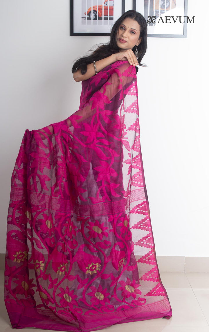 Paddo Dhakai Jamdani Saree without Blouse Piece - 2171 Saree AEVUM
