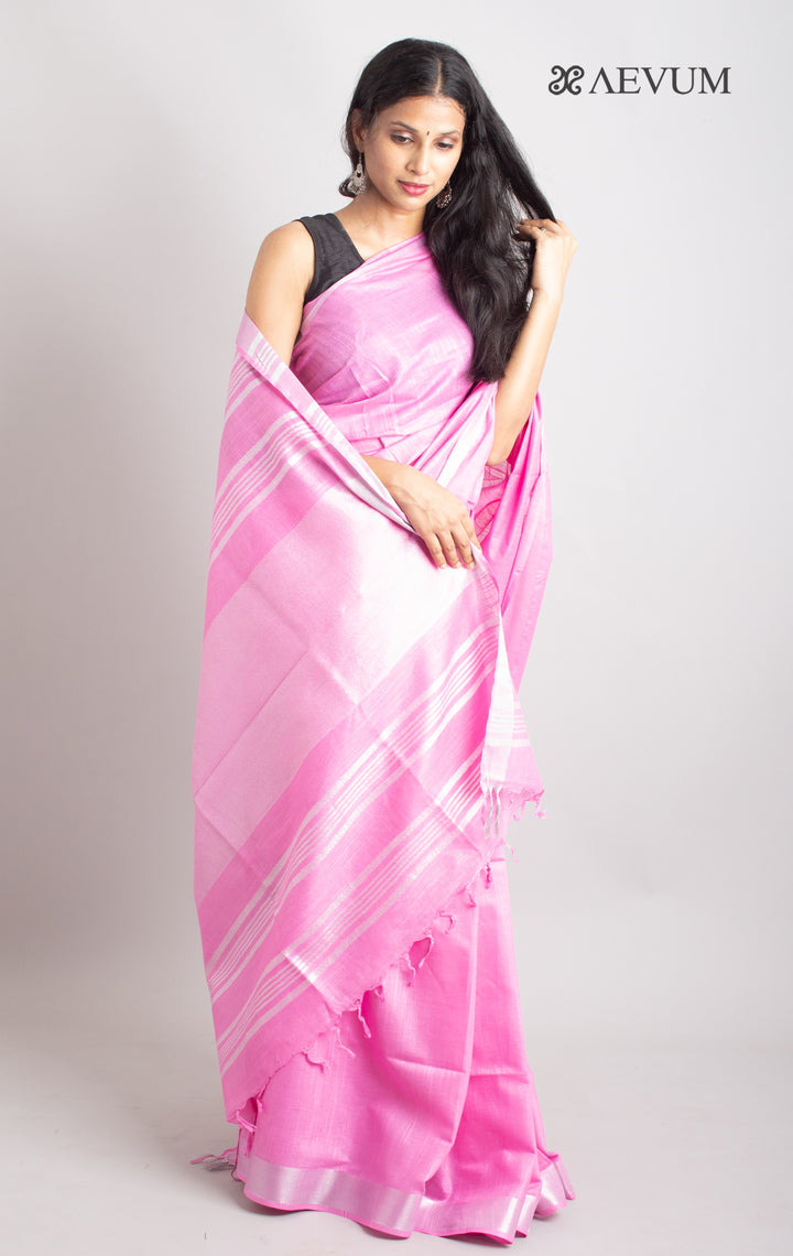 Semi Linen Saree With Blouse Piece - 0417 - AEVUM