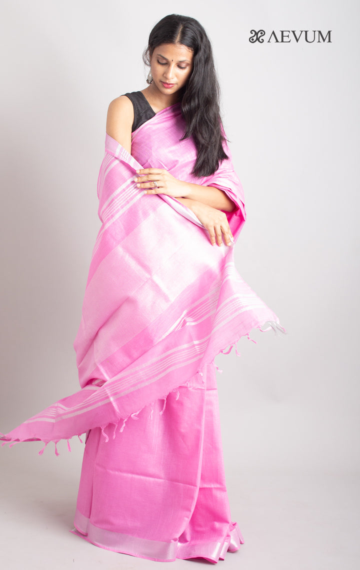 Semi Linen Saree With Blouse Piece - 0417 - AEVUM