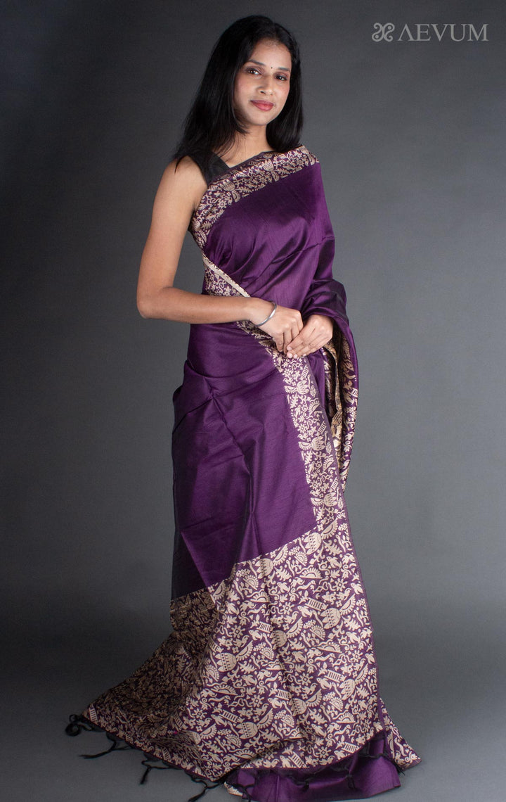 Semi Tussar Silk Saree - 7739 - AEVUM