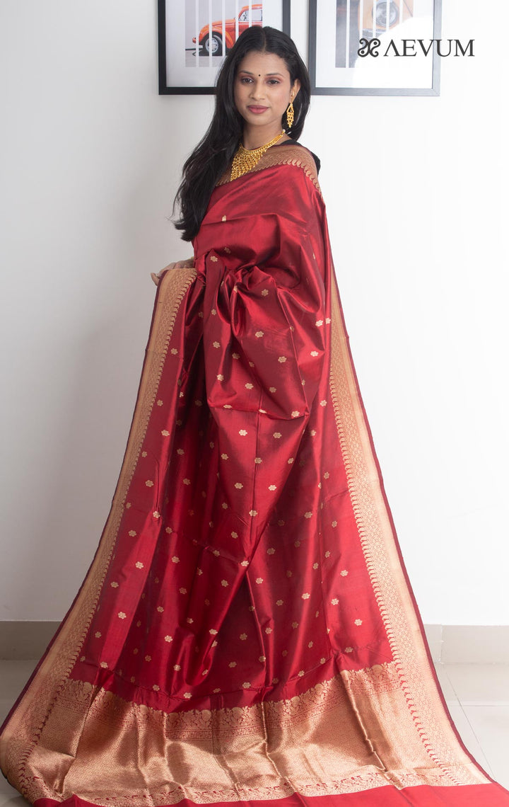 Kanjivaram Banarasi work Pure Silk Saree with Silk Mark - 2154 - AEVUM