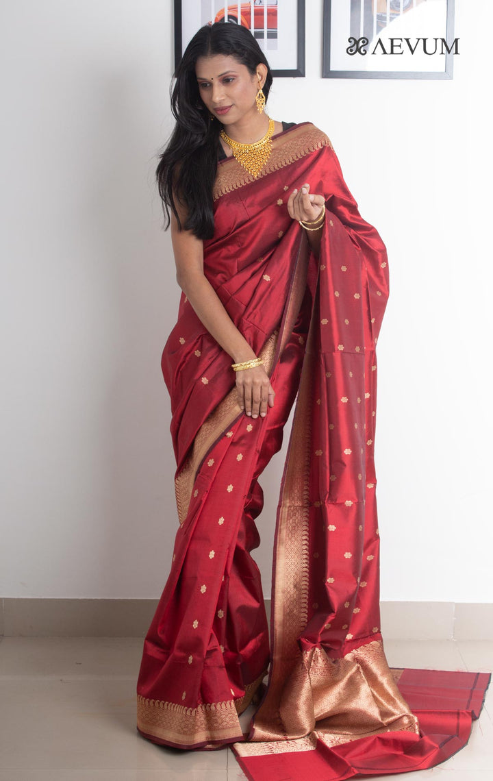 Kanjivaram Banarasi work Pure Silk Saree with Silk Mark - 2154 - AEVUM