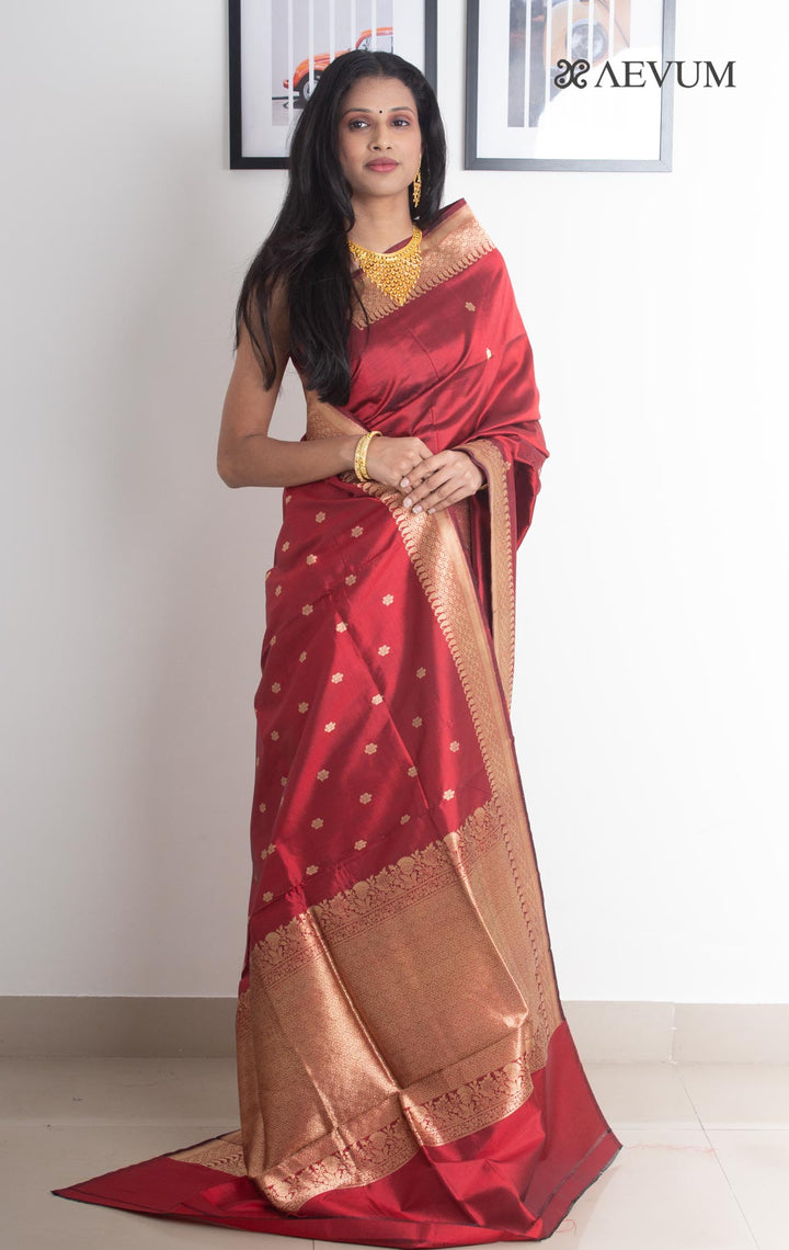 Kanjivaram Banarasi work Pure Silk Saree with Silk Mark - 2154 - AEVUM