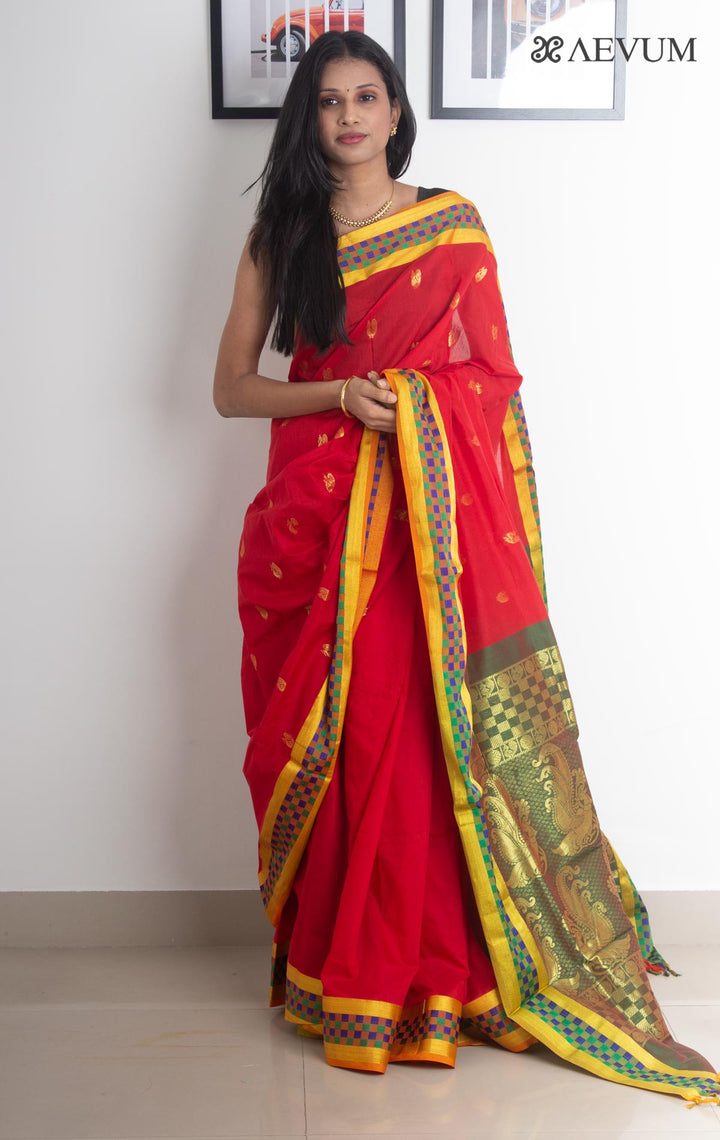 Kalyani South Cotton Silk Handloom Saree with Blouse Piece - 2217 - AEVUM