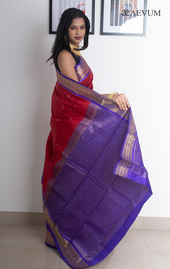 Kanjivaram Banarasi Handloom Pure Silk Saree with  Silk Mark - 2689 - AEVUM