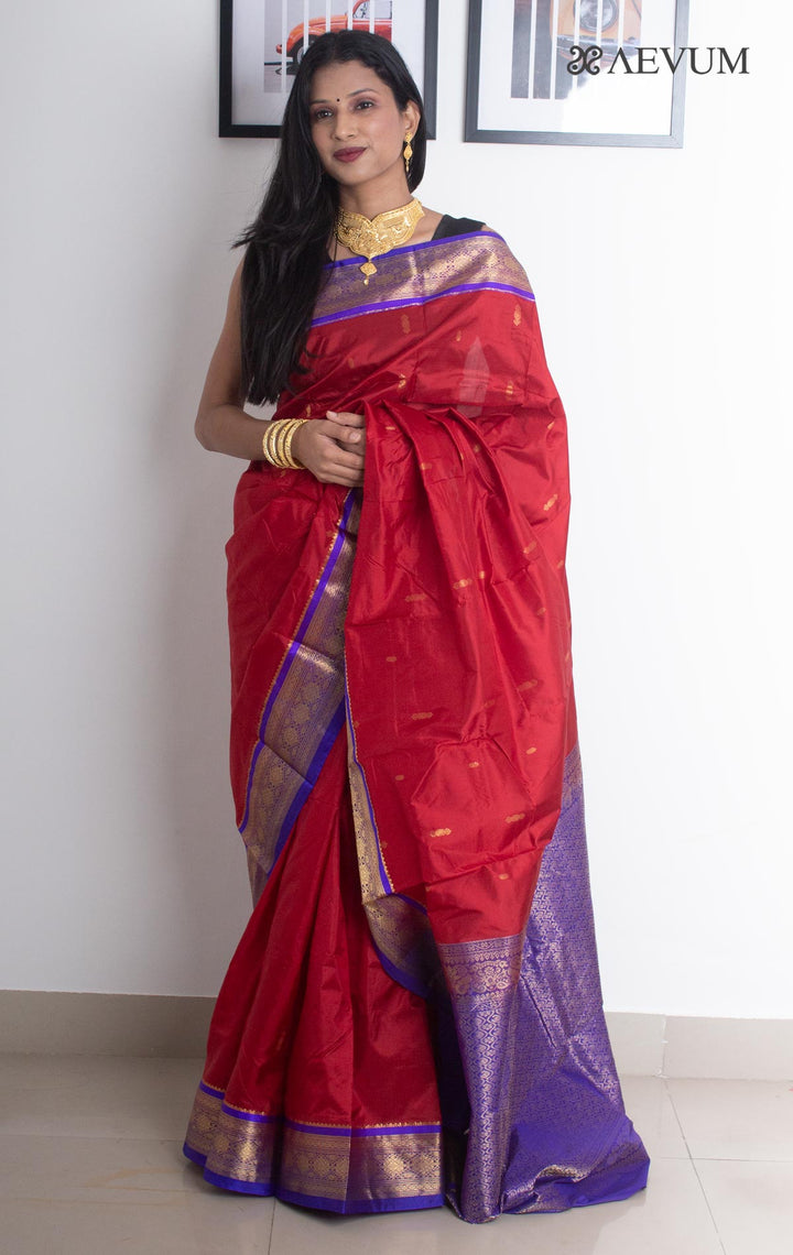 Kanjivaram Banarasi Handloom Pure Silk Saree with  Silk Mark - 2689 - AEVUM