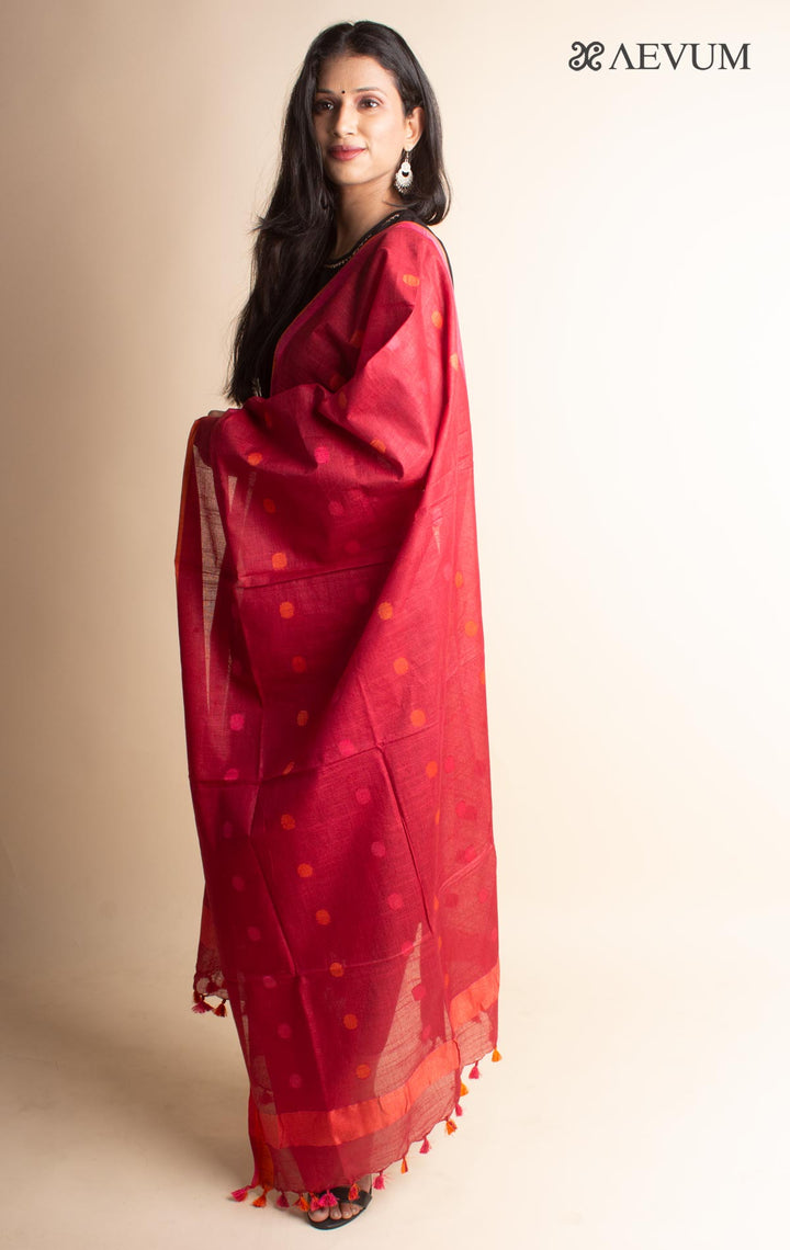 Semi Linen Polka Dupatta - 3082 - AEVUM