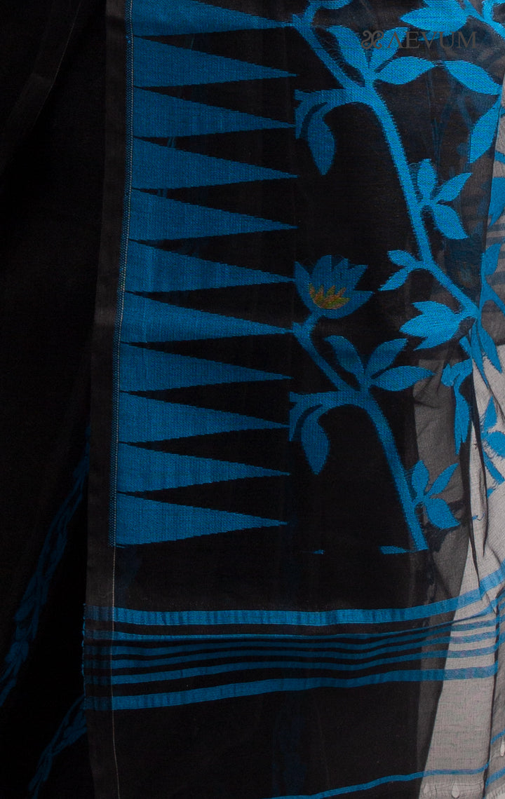 Dhakai Jamdani with Gap Work without Blouse Piece - 0382 Saree AEVUM