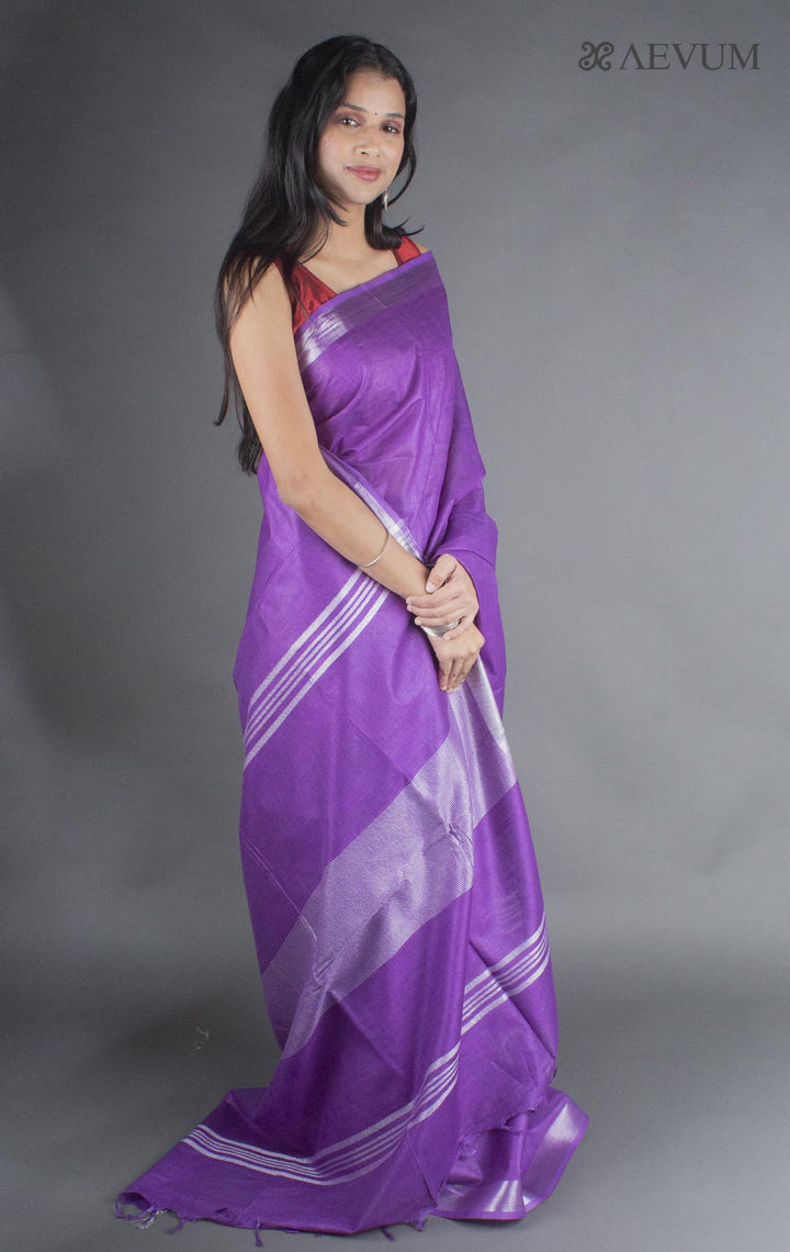 Semi Linen Saree with Blouse Piece - 7901 Saree Meera Roy   