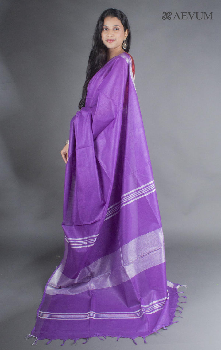 Semi Linen Saree with Blouse Piece - 7901 Saree Meera Roy   