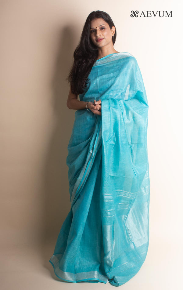 Semi Linen Saree With Blouse Piece - 1608 - AEVUM