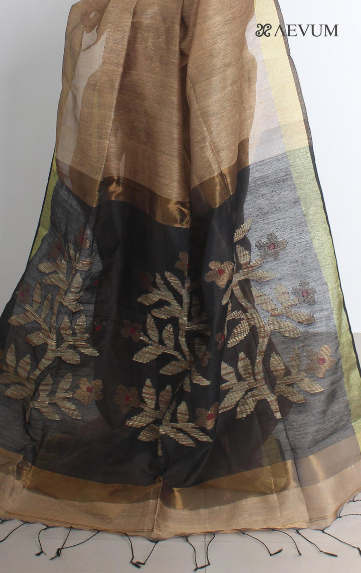 Silk Linen Saree with Blouse Piece - 1772 Saree Rana Das   