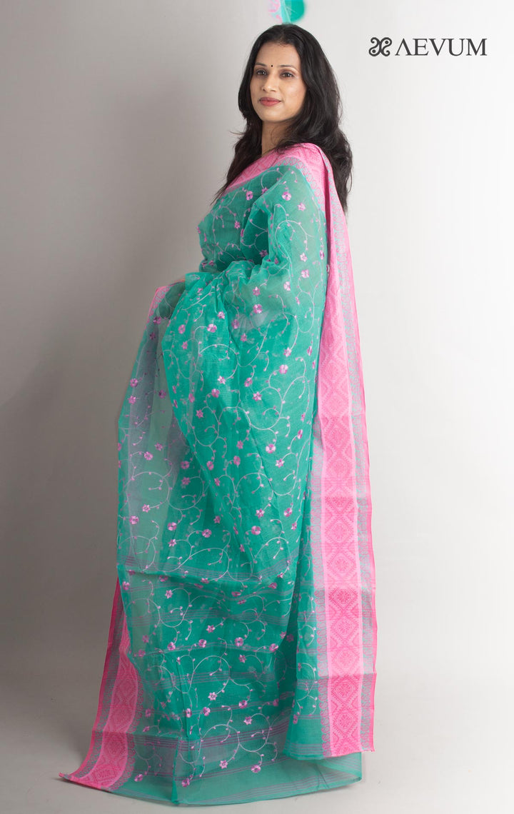 Bengal Cotton Tant Saree with Embroidery - 1441 Saree AEVUM