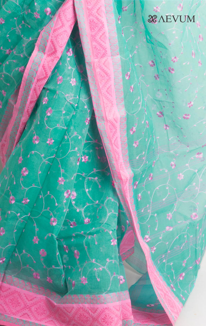 Bengal Cotton Tant Saree with Embroidery - 1441 Saree AEVUM