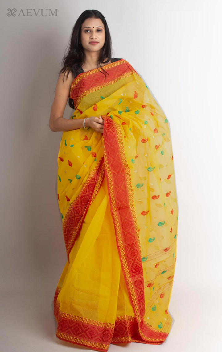 Bengal Cotton Tant Saree with Embroidery - 1433 - AEVUM