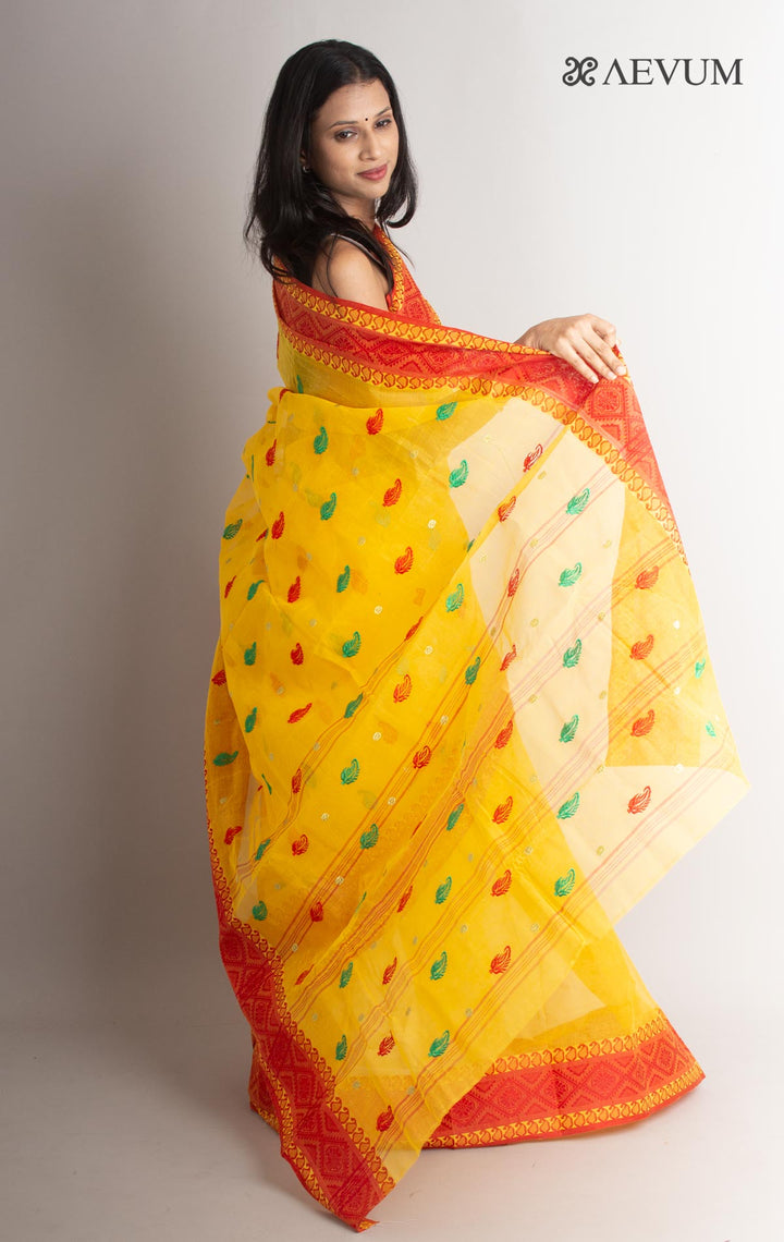 Bengal Cotton Tant Saree with Embroidery - 1433 - AEVUM