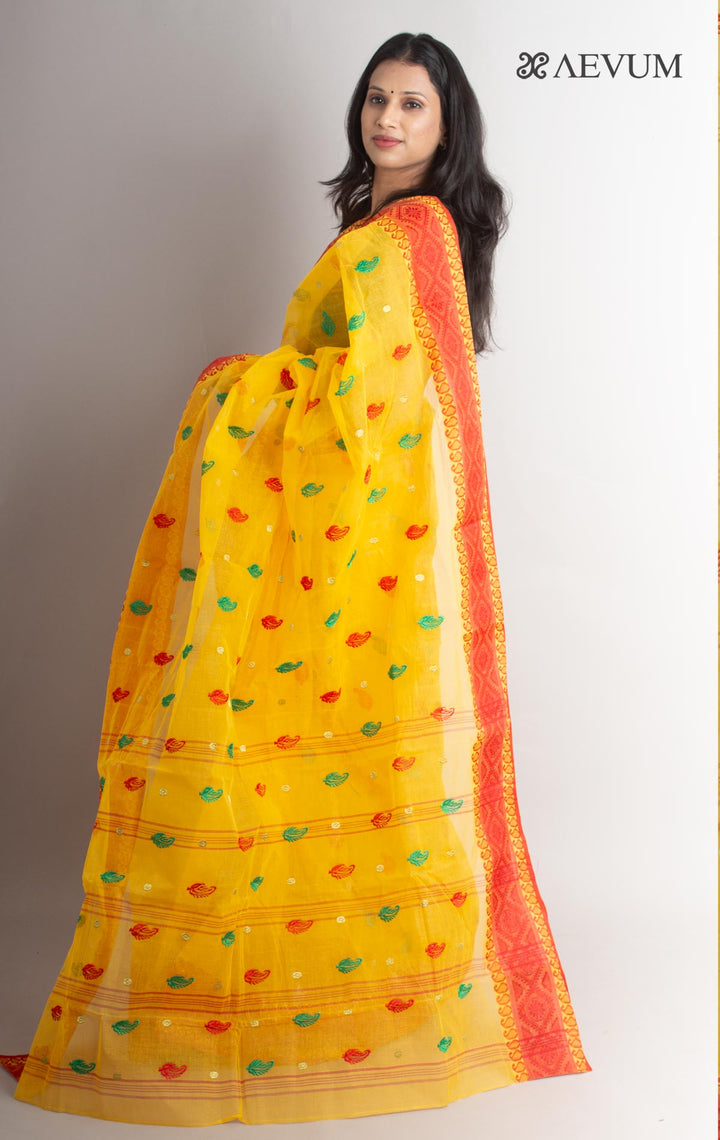 Bengal Cotton Tant Saree with Embroidery - 1433 - AEVUM