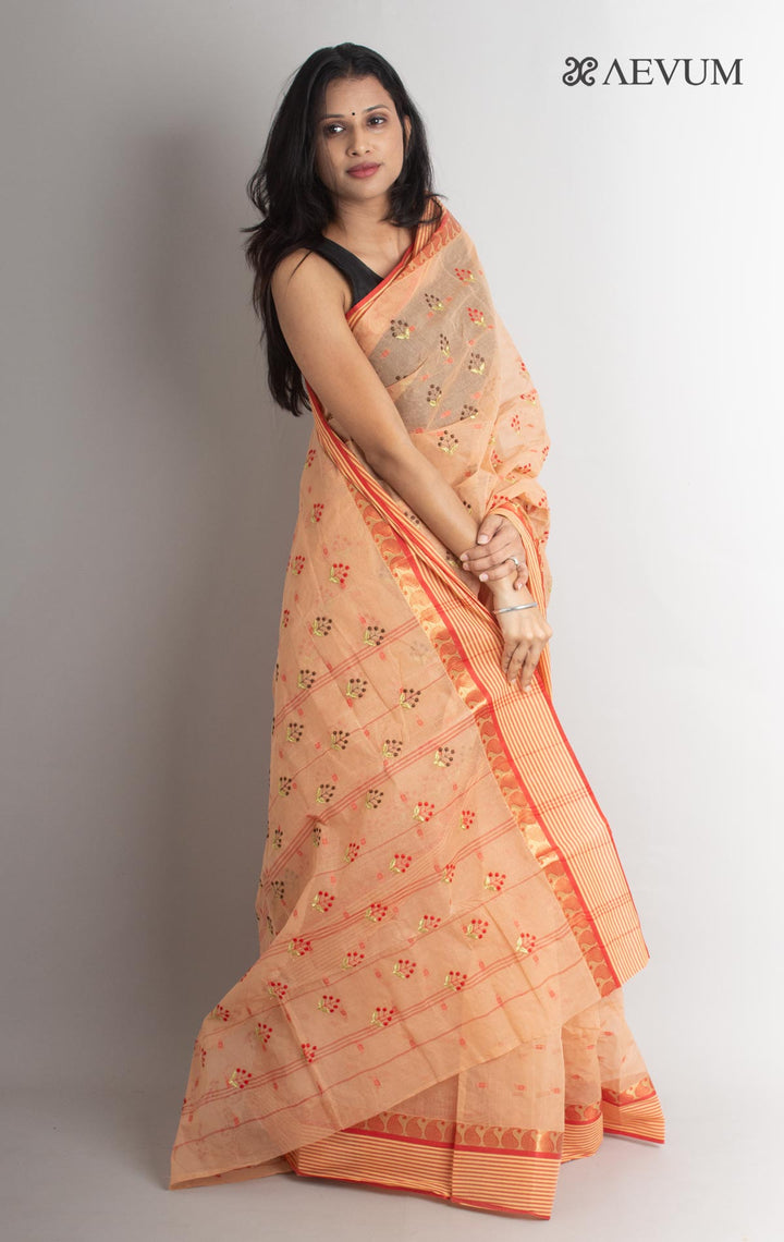 Bengal Cotton Tant Saree with Embroidery - 1432 - AEVUM