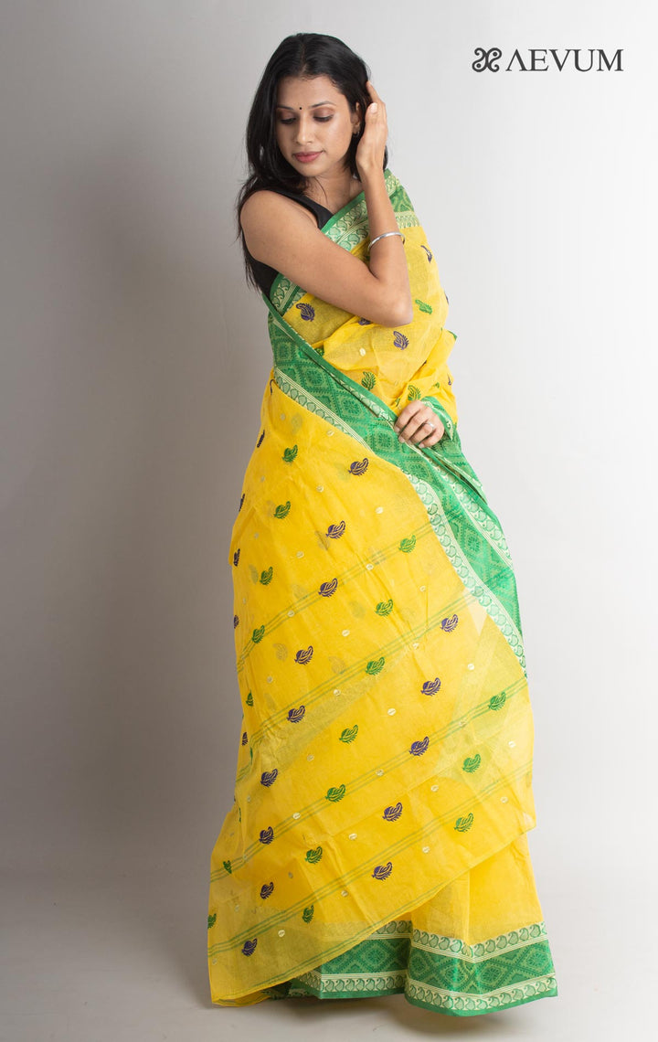 Bengal cotton Tant Saree with Embroidery - 1431 - AEVUM