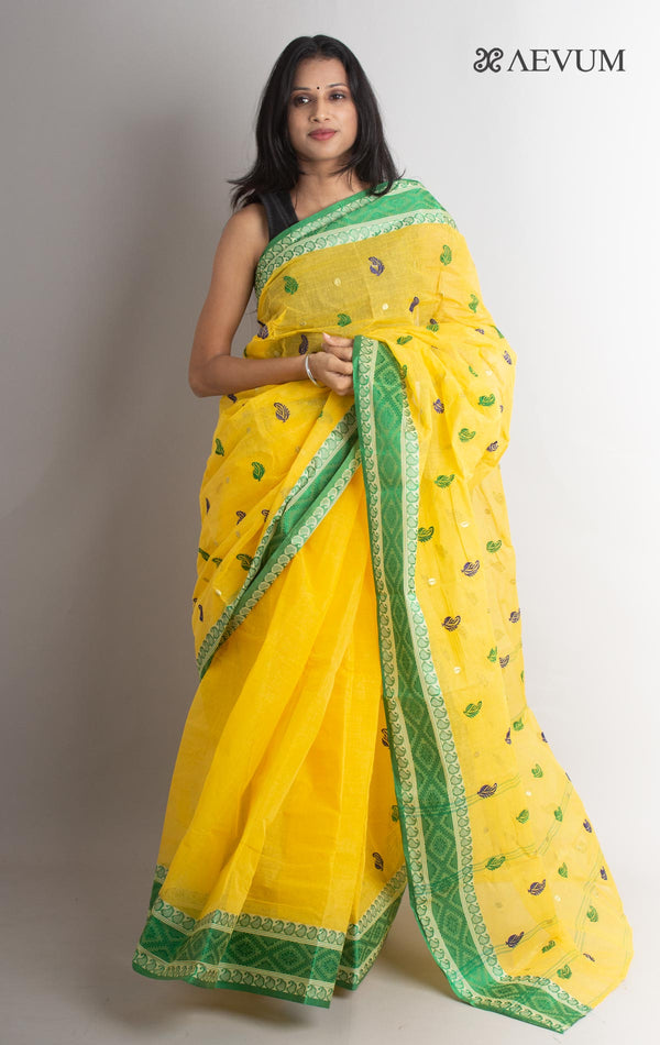 Bengal cotton Tant Saree with Embroidery - 1431 - AEVUM