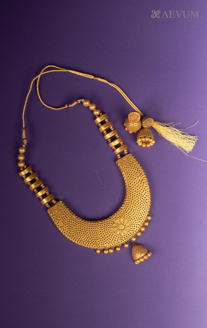 Terracotta Handmade Necklace Set - 7978 - AEVUM