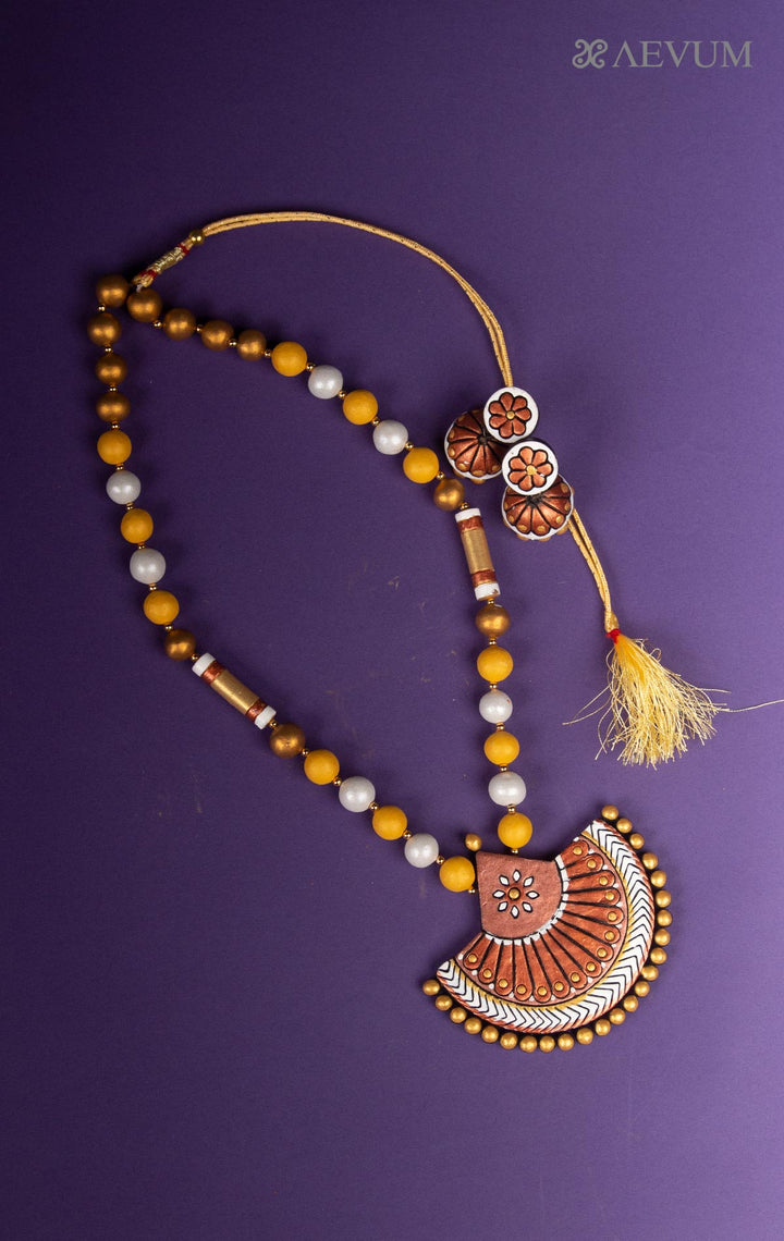 Terracotta Handmade Necklace Set - 7935 - AEVUM