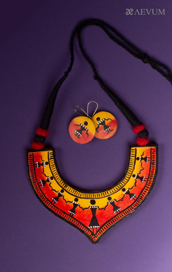Colourful Terracotta Handmade Necklace Set - 7962 Jewellery Kasturi Sengupta   
