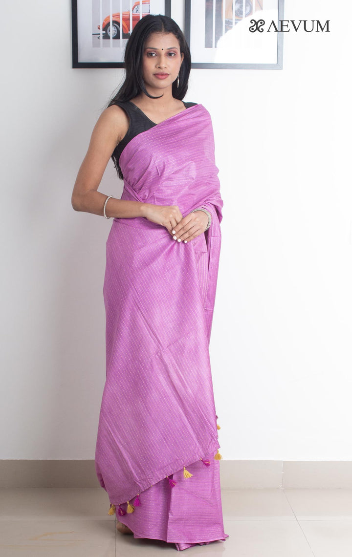 Katan Silk Saree with Lines - 2337 - AEVUM