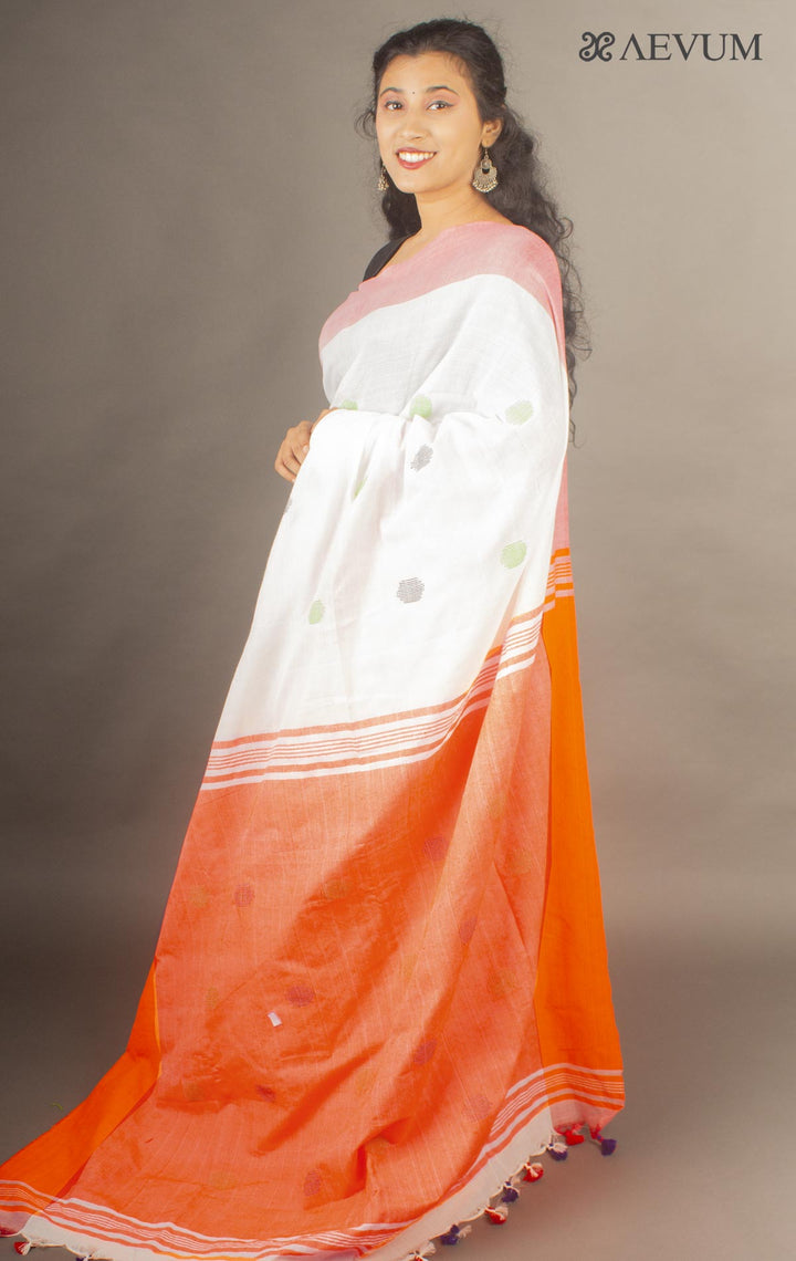 Begampuri Bengal Cotton Handloom Saree with Blouse piece - 9941 - AEVUM
