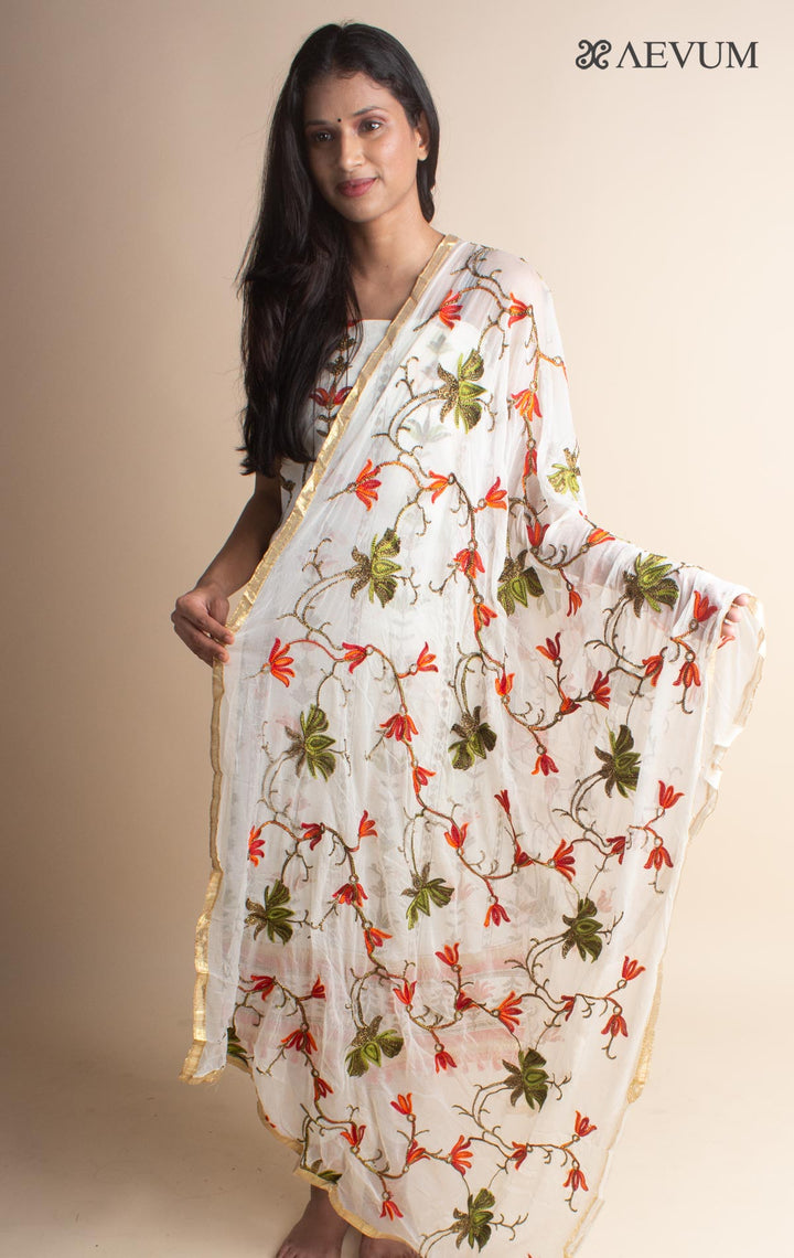 Unstitched Cotton Dress Material with Chiffon Dupatta - 2994 Dress Material Nivera Fashion   