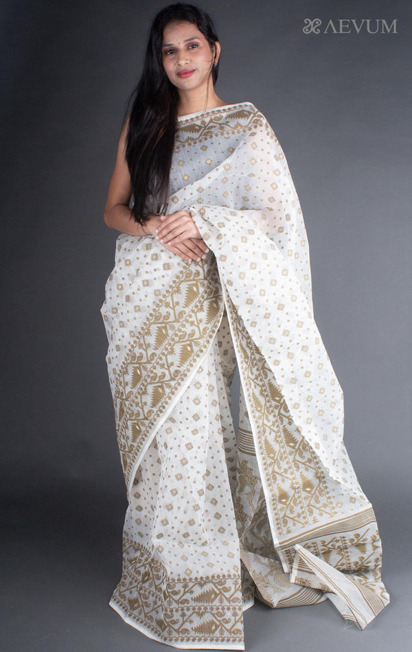 Bangladeshi Dhakai Jamdani Saree without Blouse Piece - 7826 - AEVUM