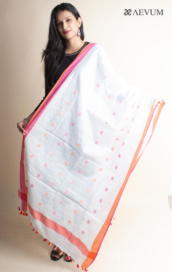 Semi Linen Polka Dupatta - 3084 - AEVUM