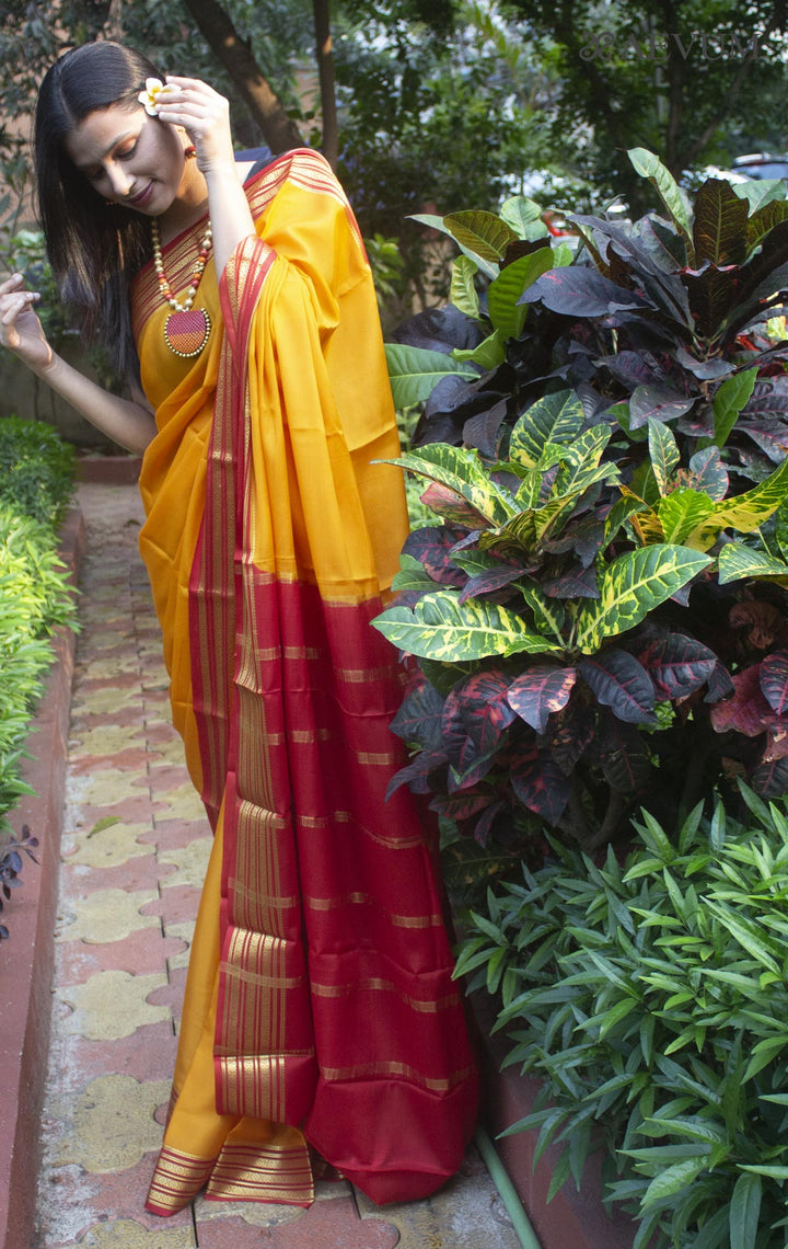 Mysore Silk Saree with Silk Mark - 9701 - AEVUM