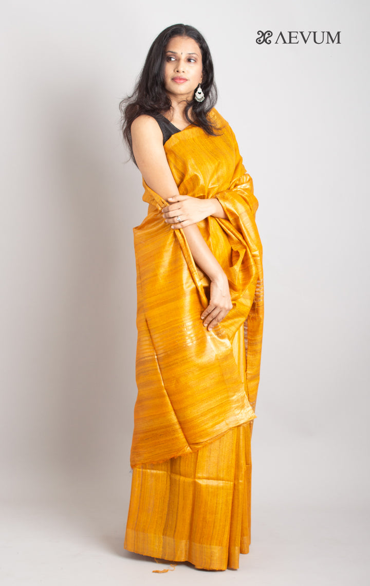 Pure Tussar Gicha Silk Saree with Silk Mark - 0404 - AEVUM